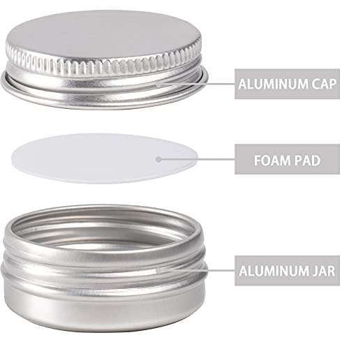 Screw Top Sliver Aluminum Tin Jar with Screw Lid and Blank Labels - 31pcs, 0....