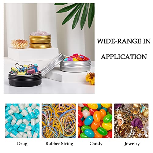 Screw Top Sliver Aluminum Tin Jar with Screw Lid and Blank Labels - 31pcs, 0....