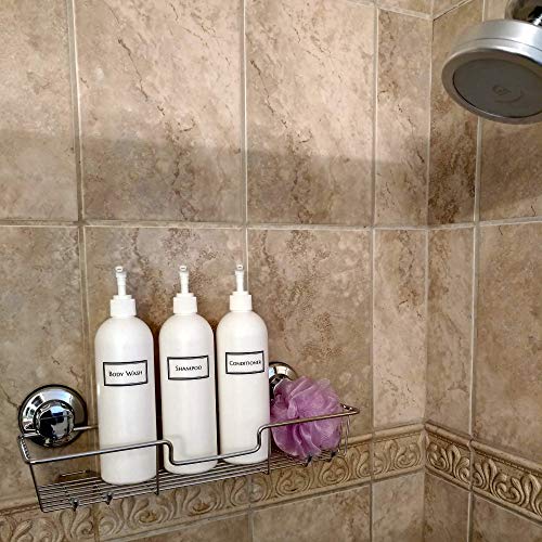 Artanis Home Silkscreened Empty Shower Bottle Set for Shampoo, Conditioner, a...
