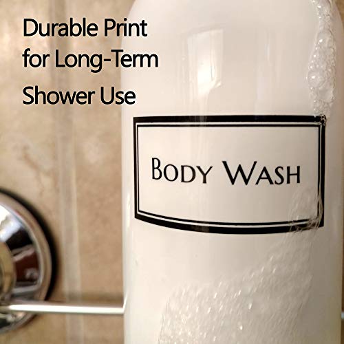 Artanis Home Silkscreened Empty Shower Bottle Set for Shampoo, Conditioner, a...