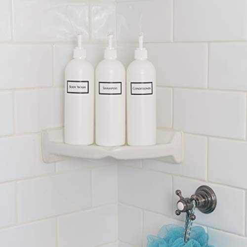 Artanis Home Silkscreened Empty Shower Bottle Set for Shampoo, Conditioner, a...