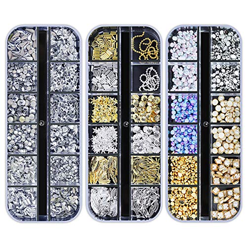 Artdone 12 boxes Nail Rhinestones,Nail Gems Nail Diamonds,Nail Art Studs Nail...
