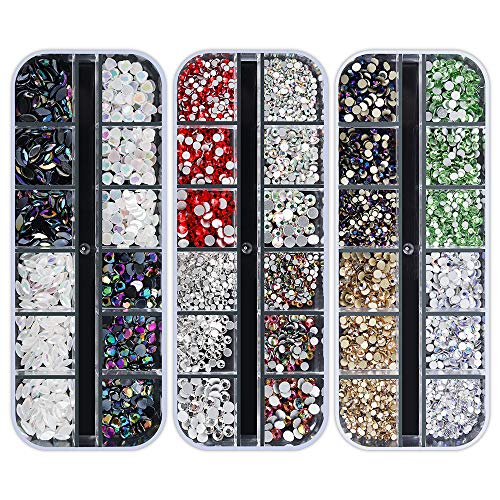 Artdone 12 boxes Nail Rhinestones,Nail Gems Nail Diamonds,Nail Art Studs Nail...