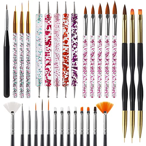 Artdone 31pcs Nail Art Brushes,Nail Art Tool Set,Nail Dotting Tools,Nail Dust...