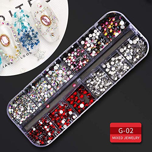 Artdone 9 boxes Nail Rhinestones,Nail Gems Nail Diamonds,Nail Art Studs Nail ...