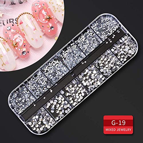Artdone 9 boxes Nail Rhinestones,Nail Gems Nail Diamonds,Nail Art Studs Nail ...