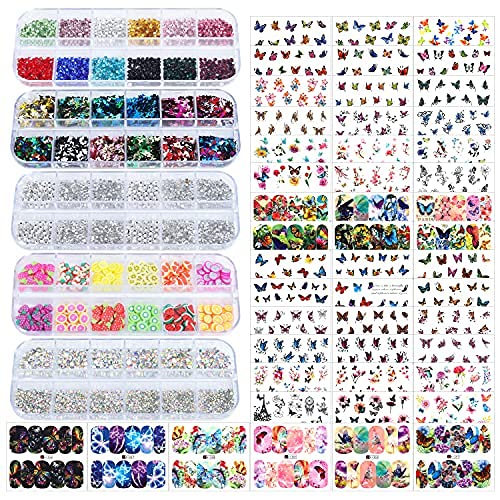 Artdone Nail Art Decoration Kit,Crystal Nail Rhinestones,48 Sheets Nail Stick...