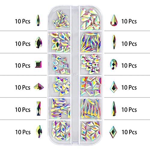 Artdone nail art Rhinestones 5000pcs+2000pcs+1728pcs+120pcs Multi Shapes Glas...