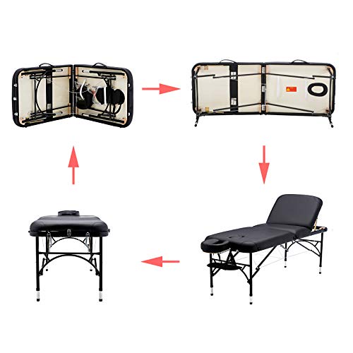 Artechworks 28" Wide Professional 3 Folding Portable Massage Table Facial Sal...
