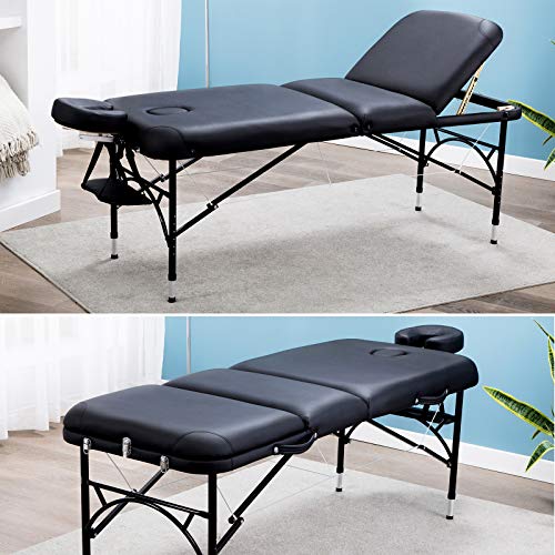 Artechworks 28" Wide Professional 3 Folding Portable Massage Table Facial Sal...