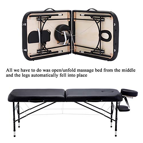 Artechworks 84" Professional 2 Folding Portable Lightweight Massage Table Fac...
