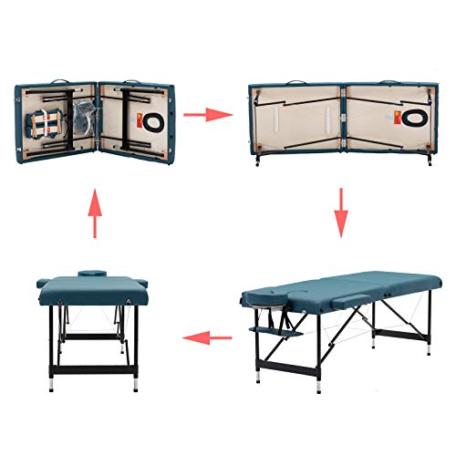 Artechworks Lightweight Massage Table with Aluminium Frame, 2 Fold Beauty The...