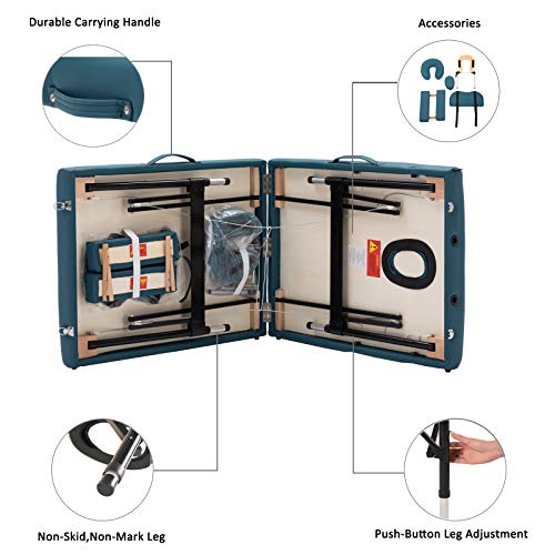 Artechworks Lightweight Massage Table with Aluminium Frame, 2 Fold Beauty The...