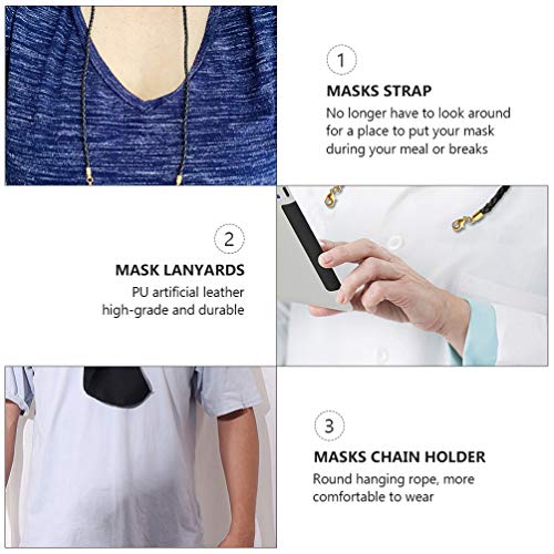 ARTIBETTER 3pcs Eye Glasses String Strap Leather Face Cover Holder Lanyard Ar...