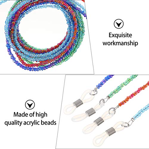 ARTIBETTER 4pcs Beaded Glasses Chains Retro Acrylic Bead Eye Glasses Lanyard ...