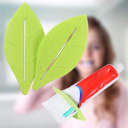 ARTIBETTER Toothpaste Tube Squeezer Roller Winder Green Leaf Shape Toothpaste...