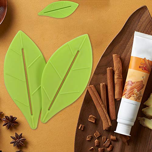 ARTIBETTER Toothpaste Tube Squeezer Roller Winder Green Leaf Shape Toothpaste...