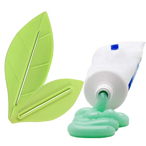 ARTIBETTER Toothpaste Tube Squeezer Roller Winder Green Leaf Shape Toothpaste...