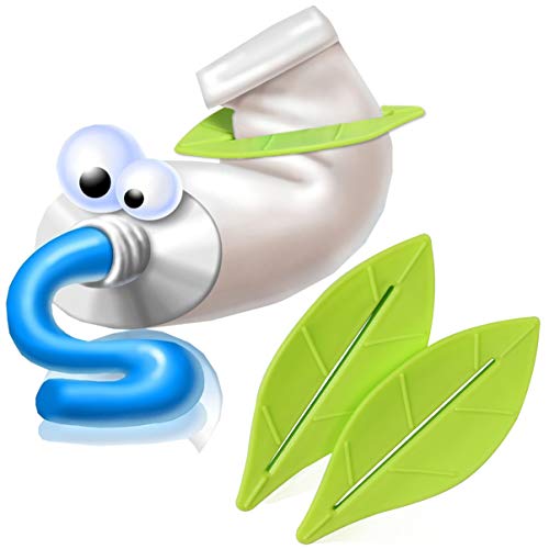 ARTIBETTER Toothpaste Tube Squeezer Roller Winder Green Leaf Shape Toothpaste...