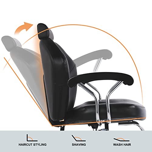Artist Hand Hydraulic Reclining Barber Chair 360 Degrees Rolling Swivel Barbe...