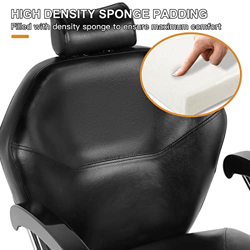 Artist Hand Hydraulic Reclining Barber Chair 360 Degrees Rolling Swivel Barbe...
