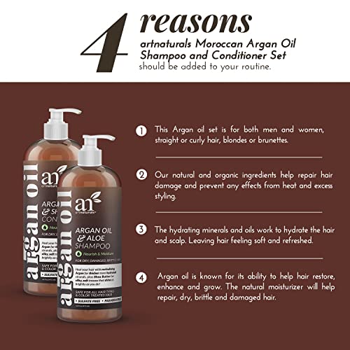 artnaturals Moroccan Argan Oil Shampoo and Conditioner Set - (2 x 16 Fl Oz / ...