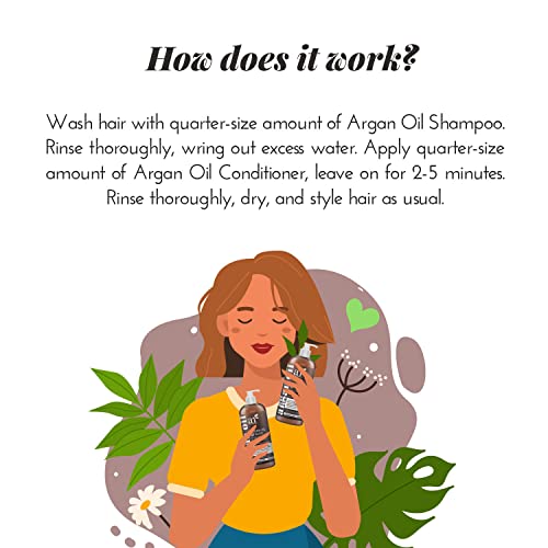 artnaturals Moroccan Argan Oil Shampoo and Conditioner Set - (2 x 16 Fl Oz / ...