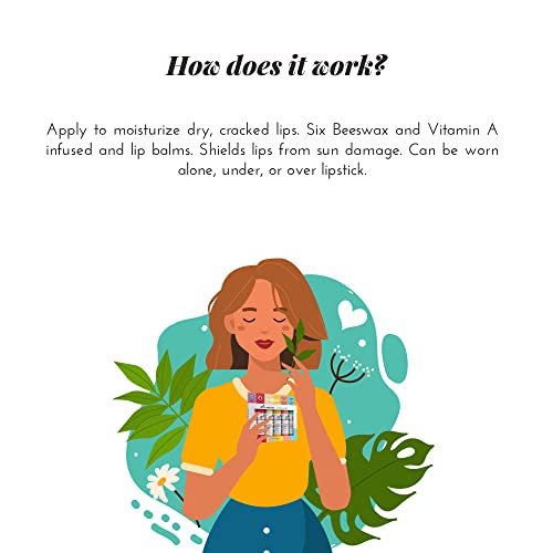 artnaturals Natural Organic Lip Balm Beeswax - (6 x .15 Oz / 4.25g) - Gift Se...