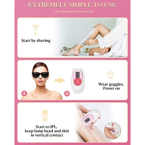 Laser Hair Removal for Women, Permanent Hair Removal Facial Painless at-Home ...