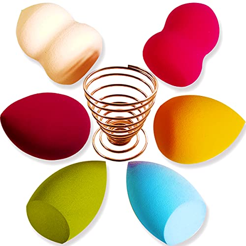 6 Pack Makeup Sponge Blender Set,Multi-colored Multi-shaped Soft Foundation B...