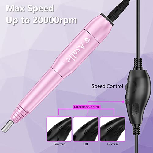 Asalle USB Nail Drill, Electric Nail Drill Machine for Acrylic Gel Nails Prof...