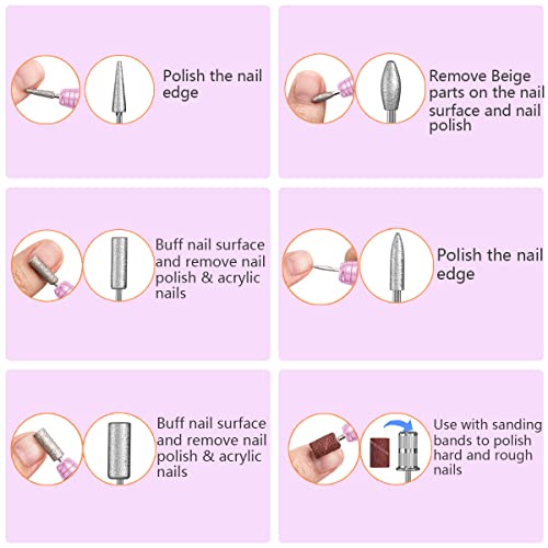 Asalle USB Nail Drill, Electric Nail Drill Machine for Acrylic Gel Nails Prof...