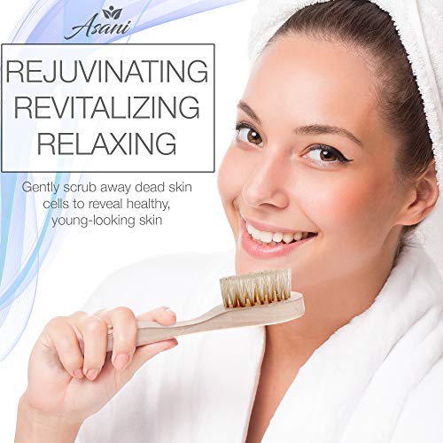 Dry Brushing Body Brush Set with 100% Natural Boar Bristles (Set of 3) | Skin...