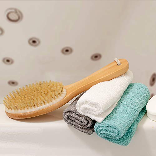 Dry Brushing Body Brush Set with 100% Natural Boar Bristles (Set of 3) | Skin...
