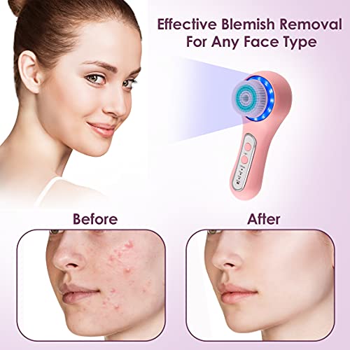 Electric Facial Cleansing Brush with 3 Operating Modes & 5 Replaceable Face S...