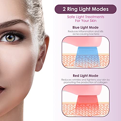 Electric Facial Cleansing Brush with 3 Operating Modes & 5 Replaceable Face S...