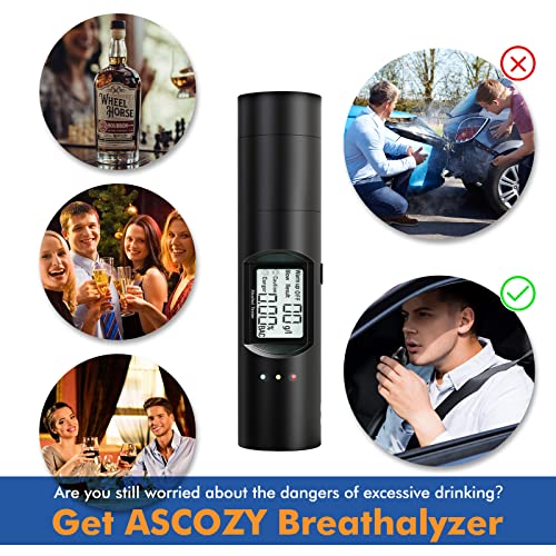 Breathalyzer Breath Alcohol Tester, Portable Rechargeable Personal BAC Tester...