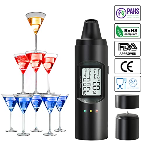 Breathalyzer Breath Alcohol Tester, Portable Rechargeable Personal BAC Tester...