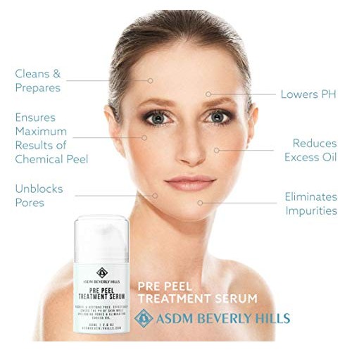 ASDM Beverly Hills Pre Peel Treatment Face Serum 2oz 60ml, Medical Strength A...