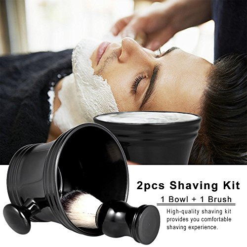 Traditional Beard Shaving Tools Set - Best Mug Bowl Made of ABS and Shaving B...