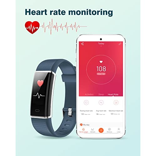 Fitness Tracker IP68 Waterproof, ASIAMENG Fitness Watch with Heart Rate Sleep...