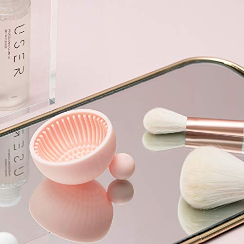 Brush Cleaning Pad，Silicone Makeup Cleaning Brush Scrubber Bowl Portable Was...