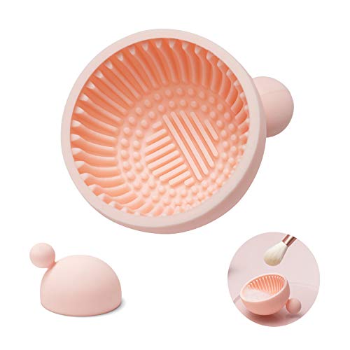 Brush Cleaning Pad，Silicone Makeup Cleaning Brush Scrubber Bowl Portable Was...