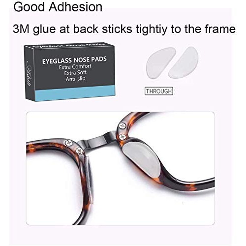 Eyeglass Nose Pads, Adhesive Anti-Slip Nose Pads, Soft Silicone Nose Pad Cush...