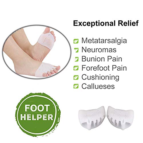 Gel Metatarsal Cushion Pads, Toe Separators Bunion Splint Pads for Hallux Val...