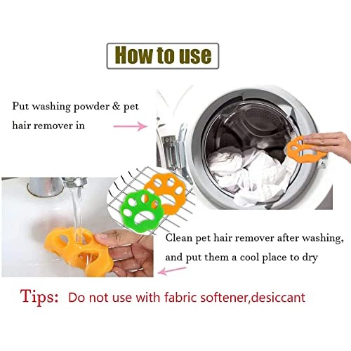 4 PCS Pet Hair Remover for Your Laundry, Pet Fur Laundry Catcher Hair Remover...