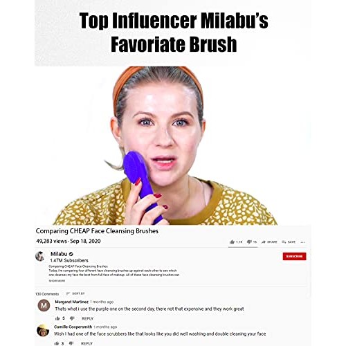 ASNME Face Cleansing Brush with 2 Silicone Sides- Waterproof Face Scrubber fo...