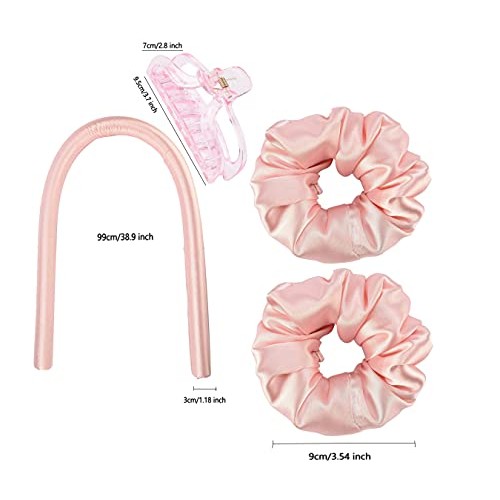 Heatless Curling Rod Headband, No Heat Curls Silk Ribbon for Wave Formers Hai...