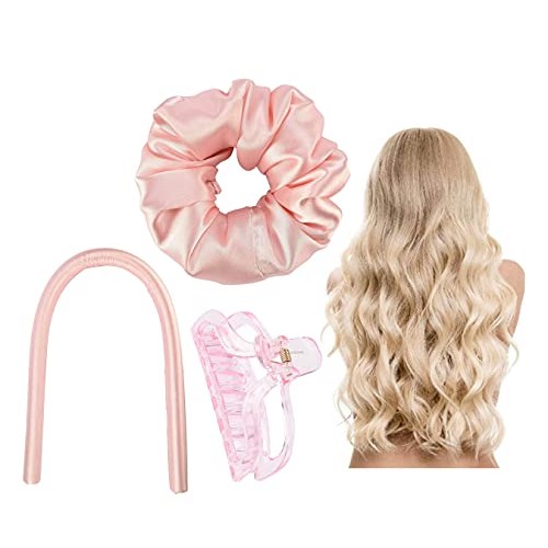 Heatless Curling Rod Headband, No Heat Curls Silk Ribbon for Wave Formers Hai...