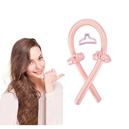 Heatless Curling Rod Headband, No Heat Curls Silk Ribbon for Wave Formers Hai...